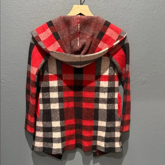 NWOT Anthropologie Field Flower Wool Plaid Sweater  Cardigan Hoodie Coat Sz XS - Picture 9 of 14